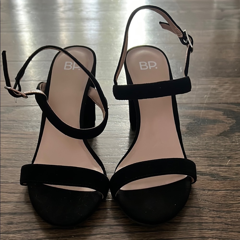 NWOT bp Women's Black Strappy Heel Sandals
